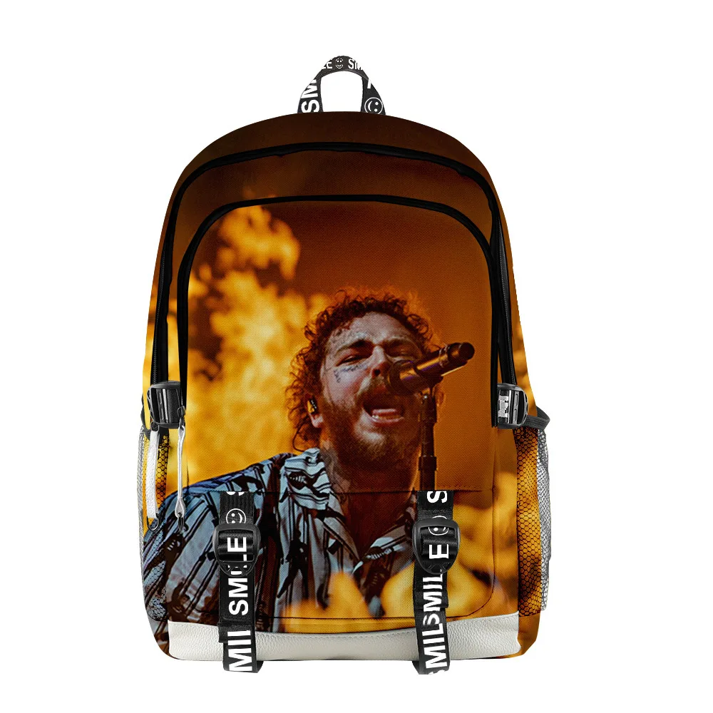 

Trendy Singer Post Malone Student School Bags Unisex 3D Print Oxford Waterproof Notebook multifunction Travel Backpacks