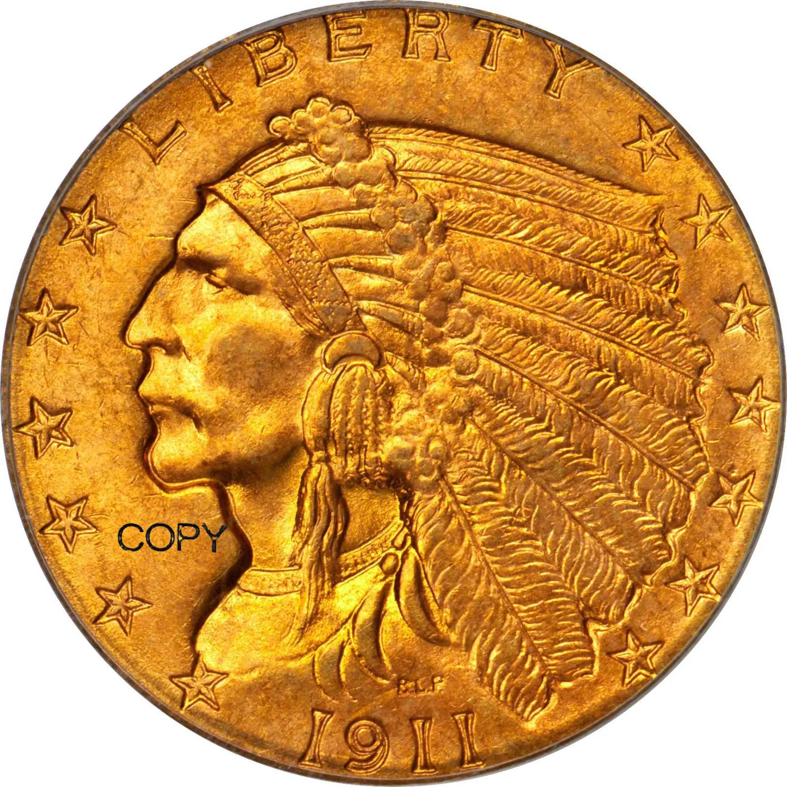 Фото Соединенные Штаты Америки 1911 2,5 2 доллара США Свобода Орл США Золотая зерна латунные металлические копировальные монеты №5