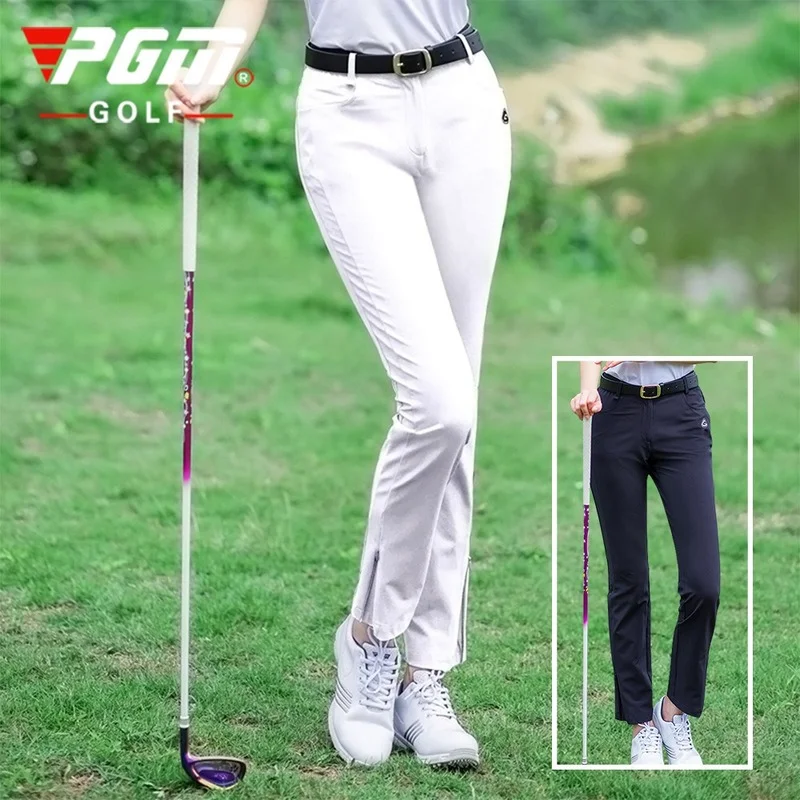 

PGM Women Golf Pants Summer Ladies Slim Elastic Breathable Longs Trousers Sports Wear Clothing Casual Suit Clothes White KUZ072