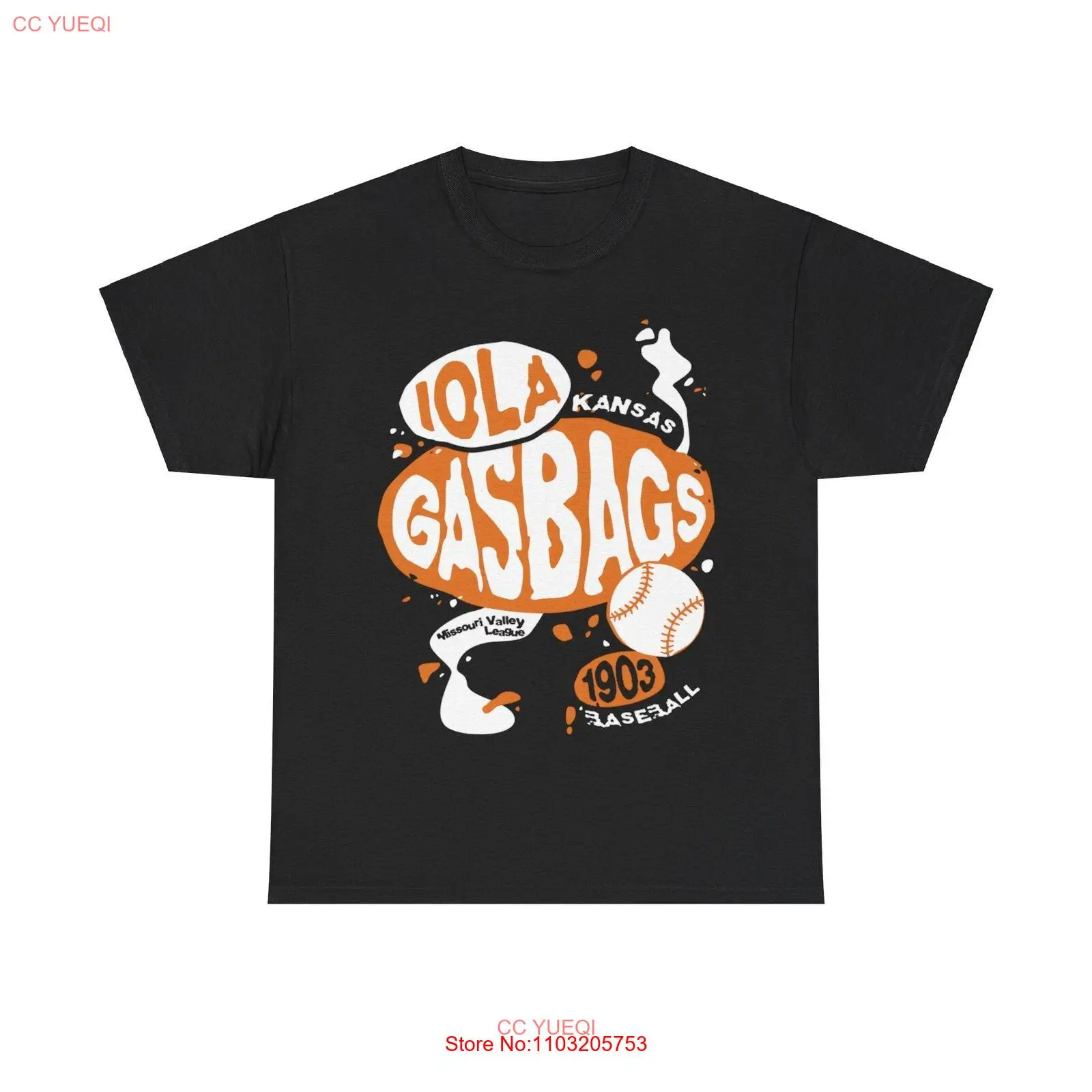 Бейсбольная Футболка из Канзаса Iola Gasbags Est 1903