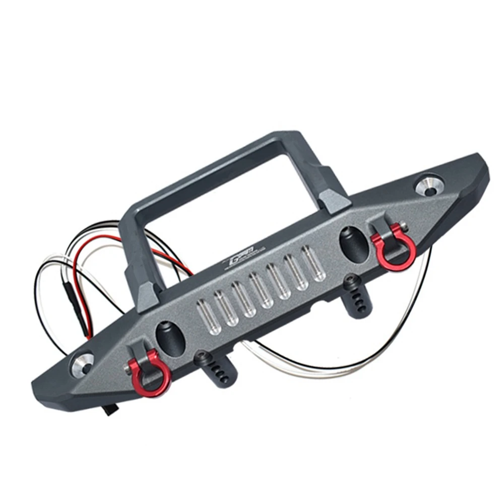 

Metal Front Bumper with Tow Hook LED Light for Axial SCX6 AXI05000 JEEP JLU 1/6 RC Crawler Car Upgrades Parts,3
