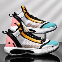 fashion basketball shoes new arrval unisex training sneakers shock absorbant high top sports shoes non slip men basketball boots