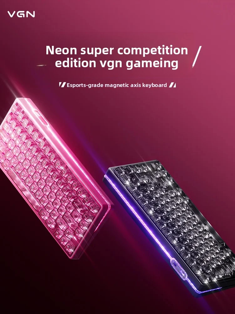 Фото Механическая клавиатура VGN Neon 75 Ultimate с тремя режимами подключения, магнитными переключателями, для киберспорта, игровая клавиатура с аккумулятором 8000 мАч, аксессуар для ПК, для геймеров Valorant №2