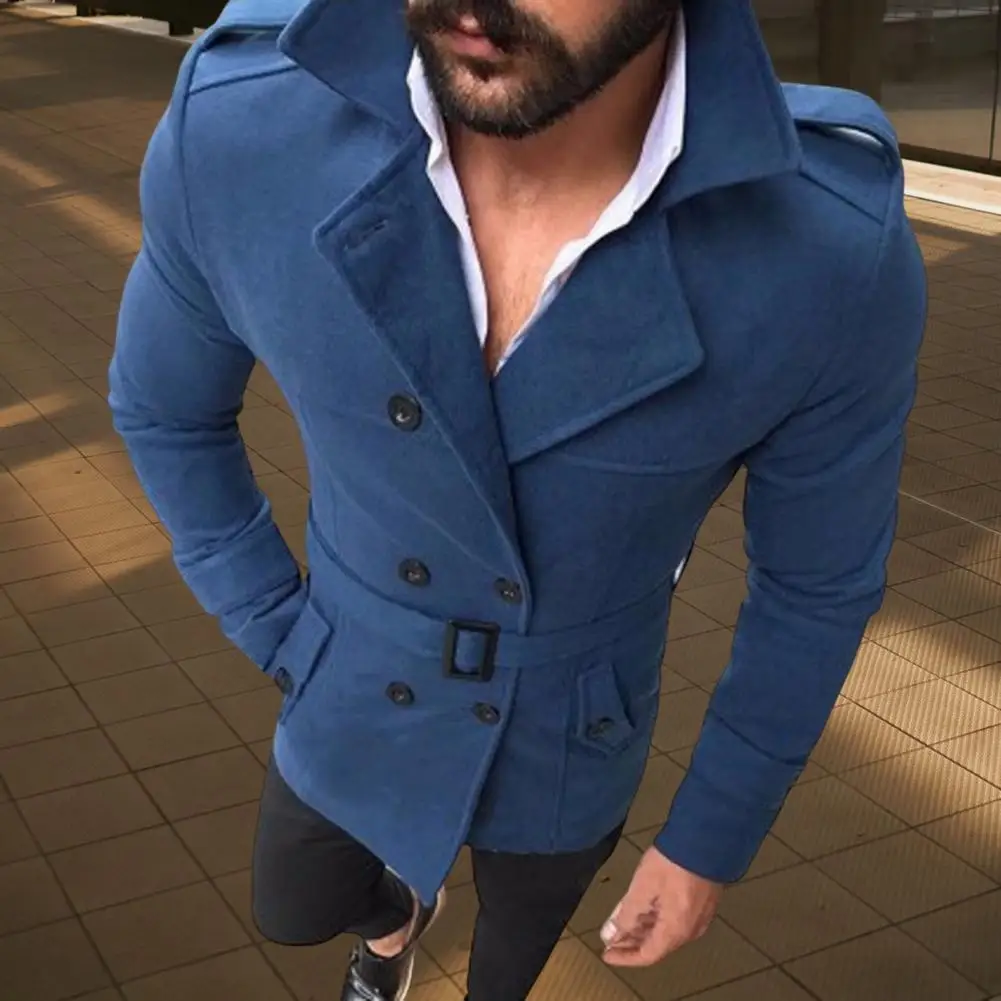 

Casual Outwear Jacket Buttons Temperament Trench Coat Coldproof Pockets Trench Coat