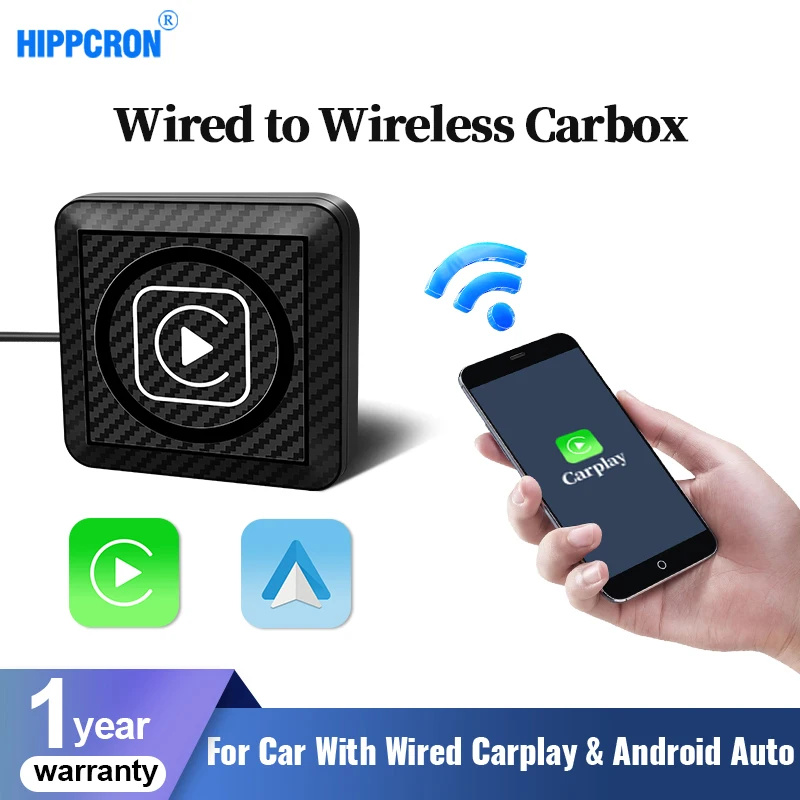 Hippcron беспроводной Carplay Android автомобильный мини-бокс адаптер умный автоматический