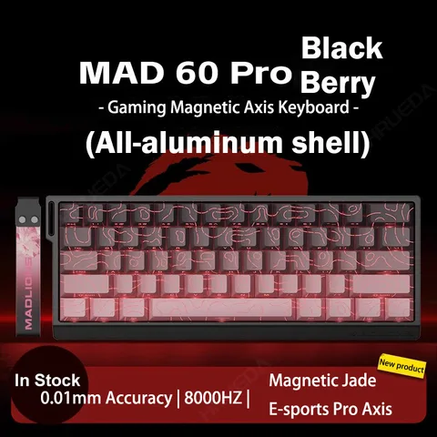 FGG Madlions Mad68HE Mad60 Pro Mad68 Pro Алюминиевая магнитная механическая клавиатура RT 0,01 мм 8K Скорость опрокидывания 128K Клавиатура со скоростью сканирования