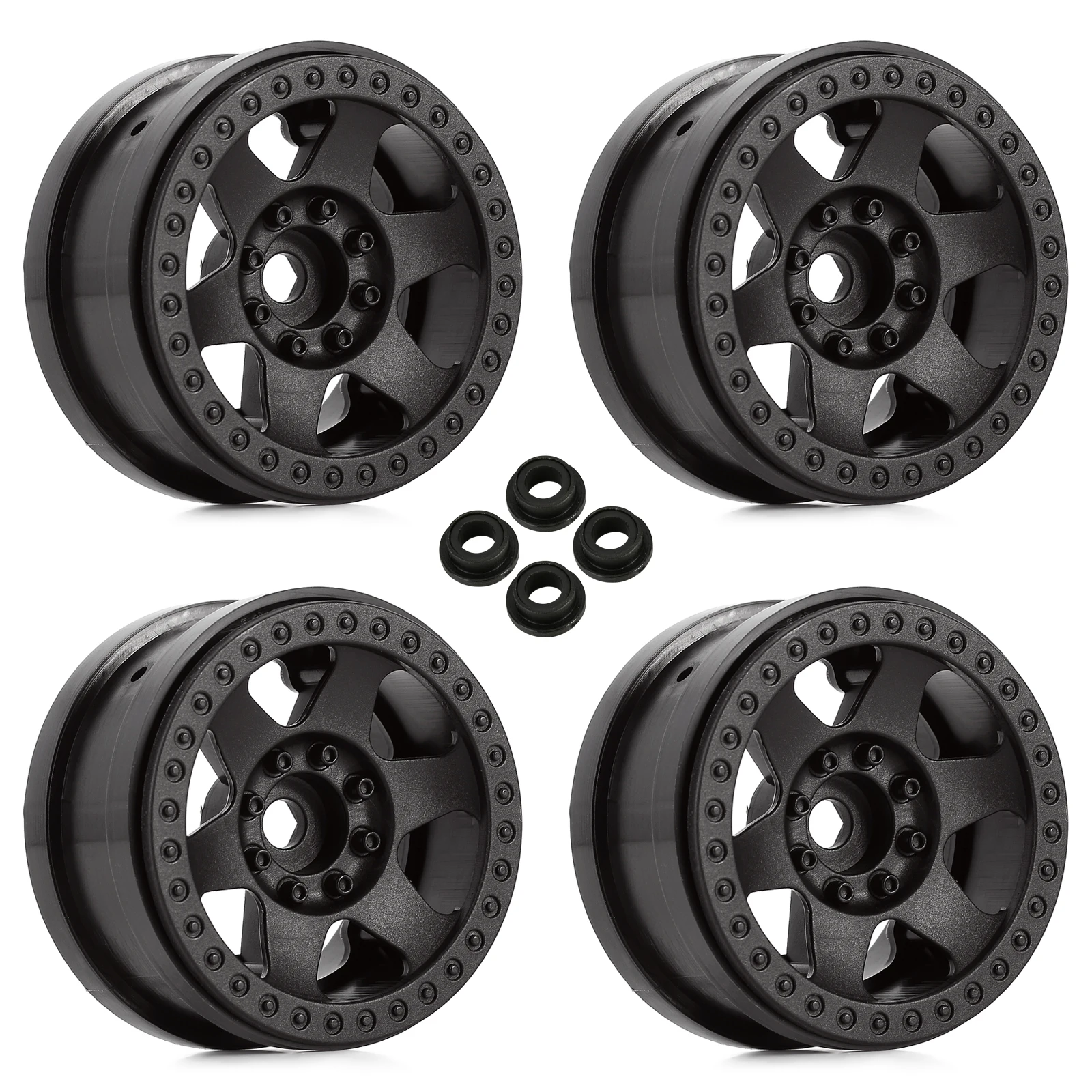 

4PCS 2.2inch Plastic Beadlock Wheel Rims 64*35mm for 1/10 RC Rock Crawler Car Axial SCX10 Wraith RR10 Upgrade Part
