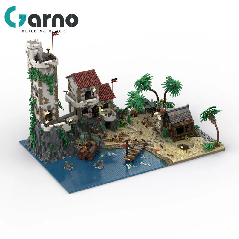 

Garno City Savage Harbor Cursed Beach Pirates of Barracuda Bay Fort Eldorado Building Blocks Model Building Children Toys Gifts
