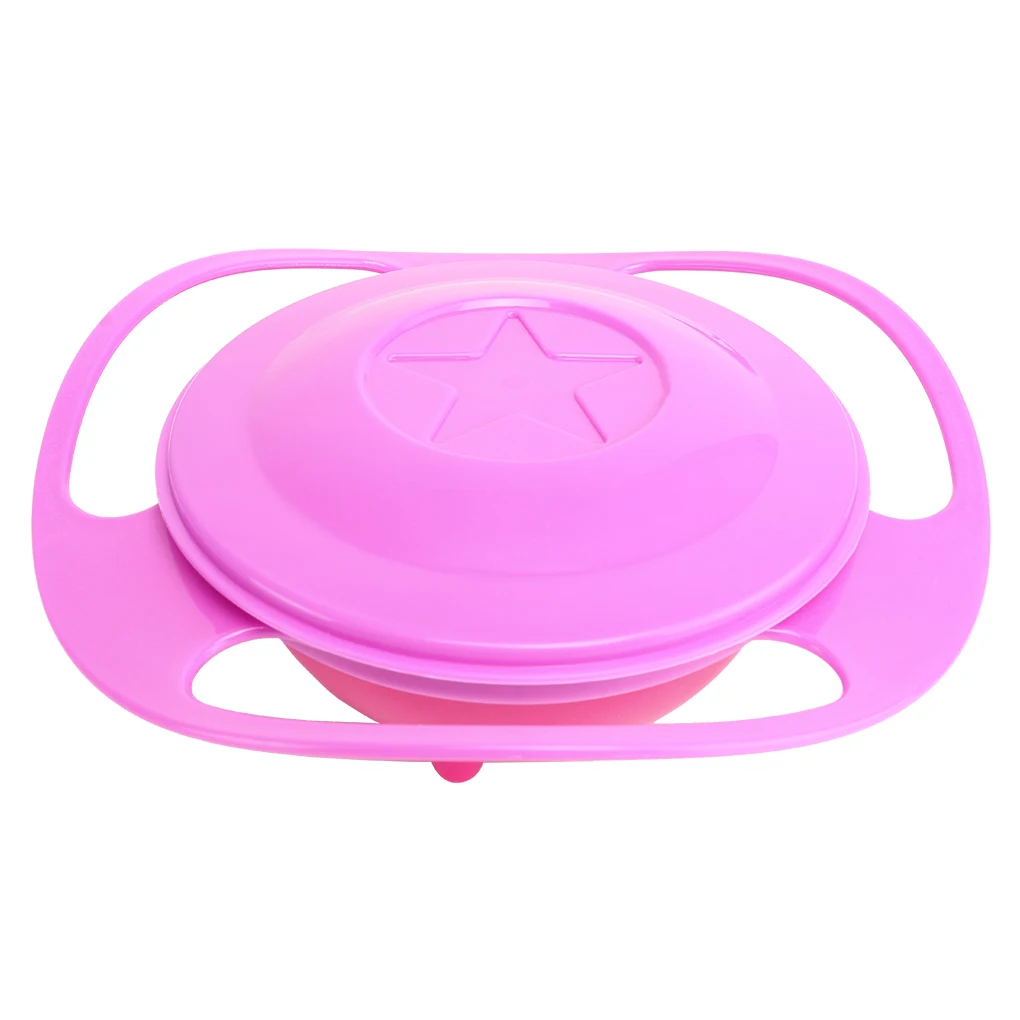 Universal Gyro Bowl For Baby Kids Child Rotary Balance Novelty Gyro Umbrella 360 Degrees Rotate Spill-Proof Solid Feeding Dishes