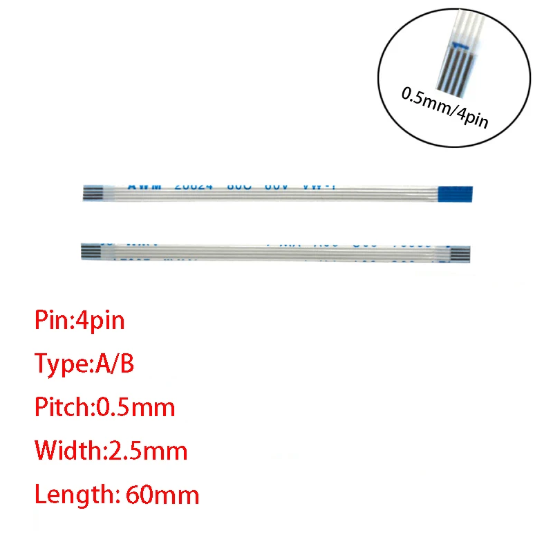 30 см 4Pin FFC провод FPC AWM 20624 80C 60V VW-1 A B Тип плоский гибкий кабель одинаковая сторона