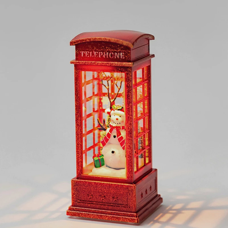 

Christmas Telephone Booth Small Night Lamp Creative Decorative Light Desktop Small Ornaments Gift