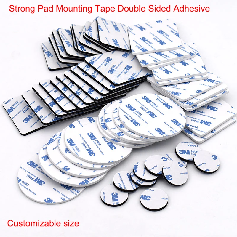 

10-50pcs Strong Pad Mounting Tape Double Sided Adhesive Acrylic Foam Tape Two Sides Mounting Sticky Tape Black Multiple Size