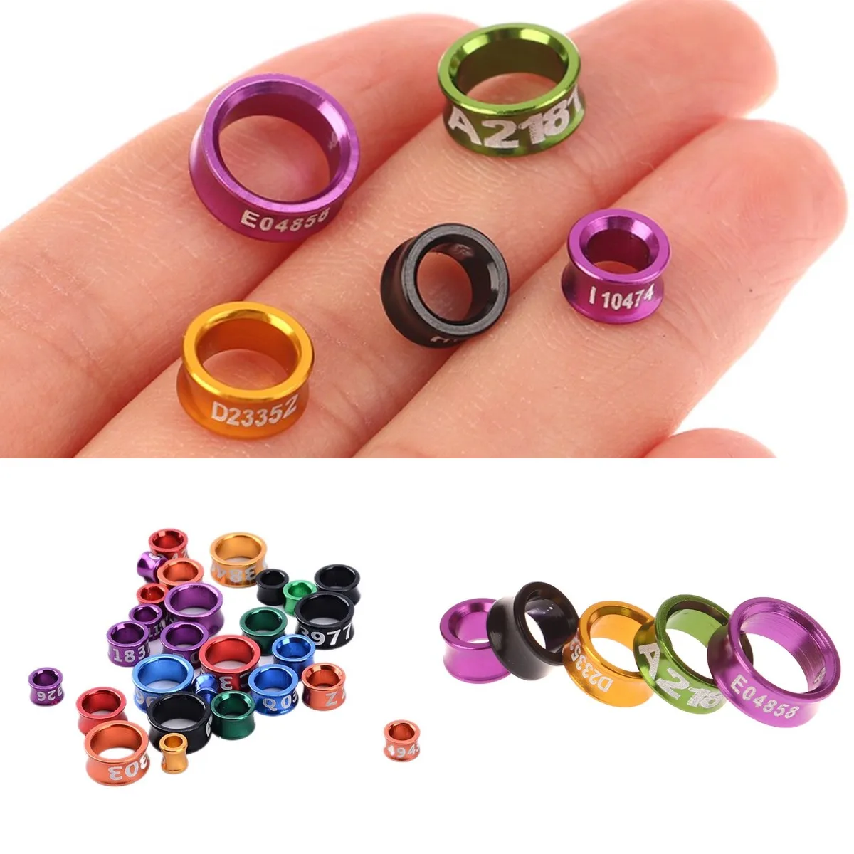 10x Алюминиевые кольца для птиц попугаев идентификации летающих тренировок на