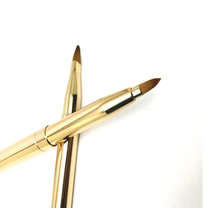 

Dual Head Automatic Telescopic Brush, Portable Lip Brush, Fashionable Metal Lip Brush