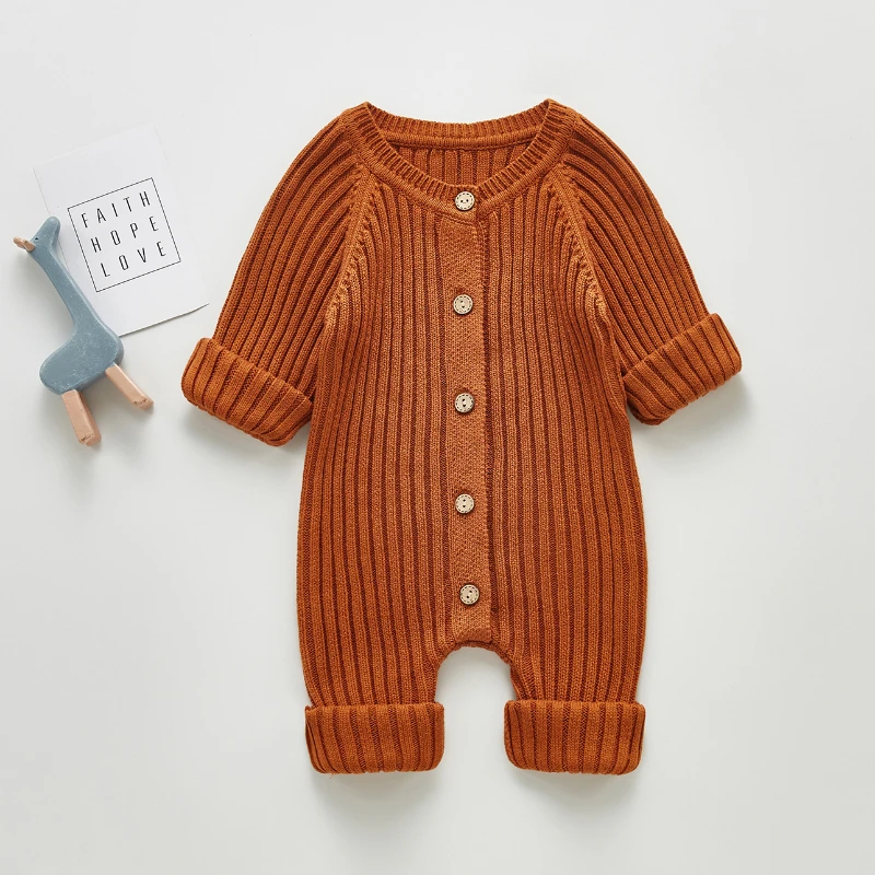 

Детский вязаный комбинезон с длинным рукавом, на осень