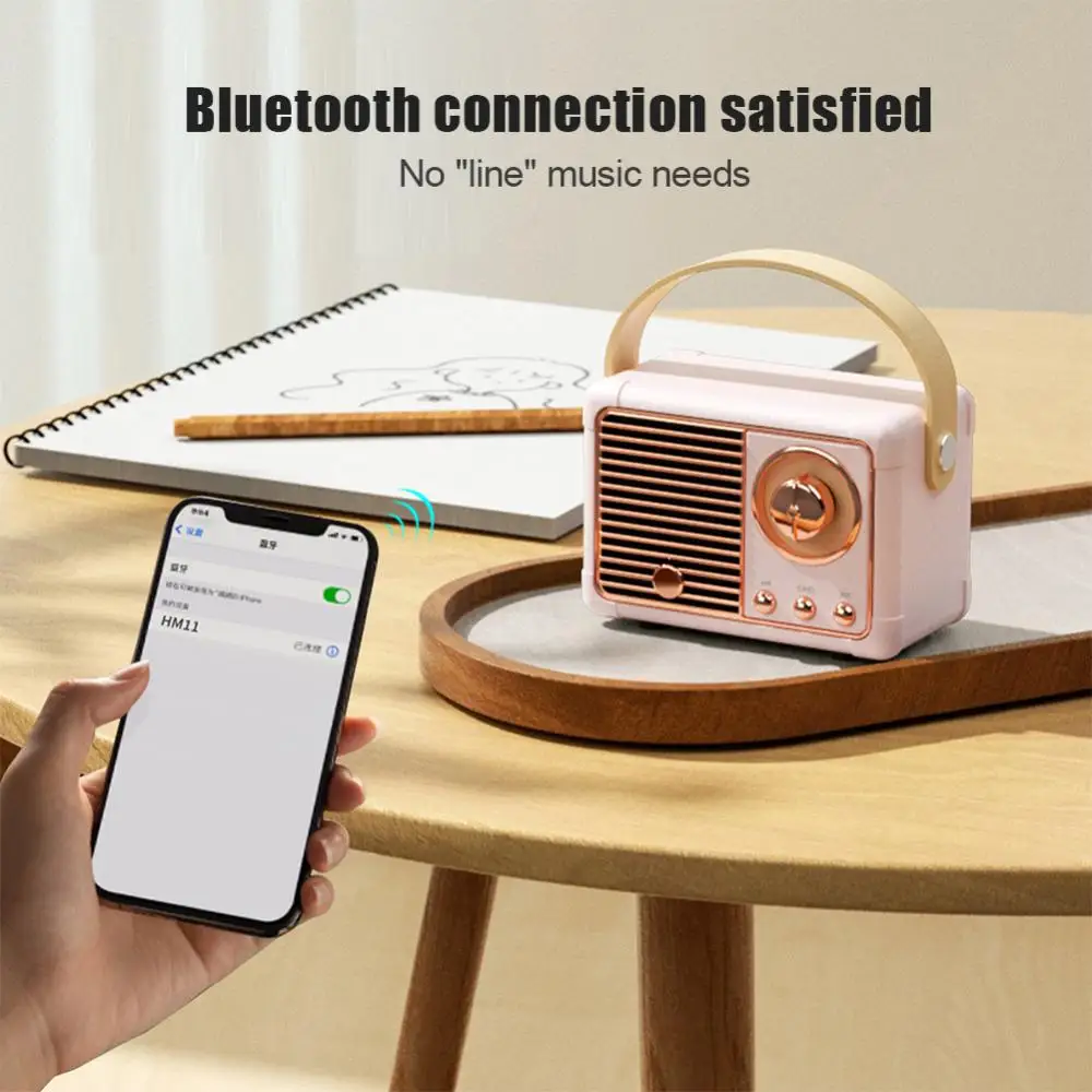 Bluetooth-Колонка HM11 в стиле ретро Классический музыкальный плеер портативное