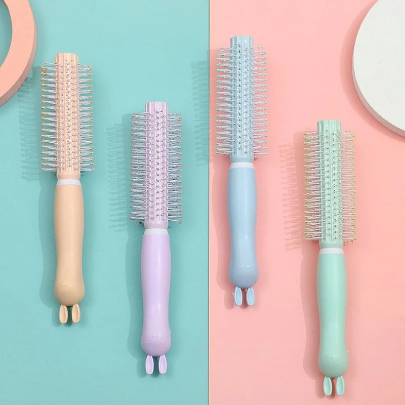 Милая мультяшная щетка для волос с ручкой кролика расческа завивки длинная