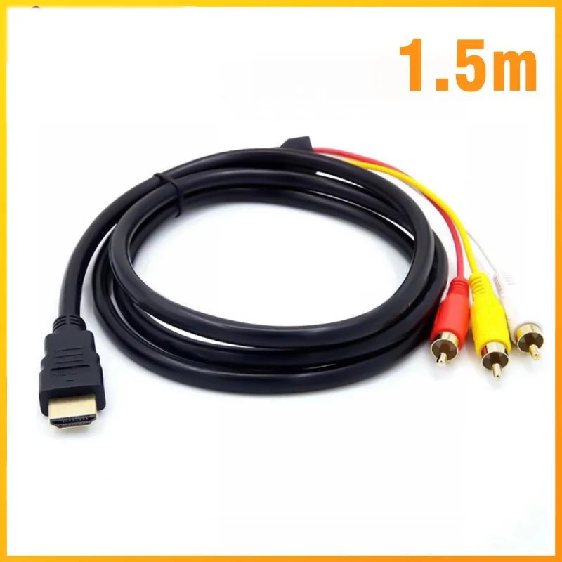 

HDMI-compatible To 3RCA RGB Female AV Audio Video Composite Cable Cord Adapter Converter Connector Component Lead RCA Cable