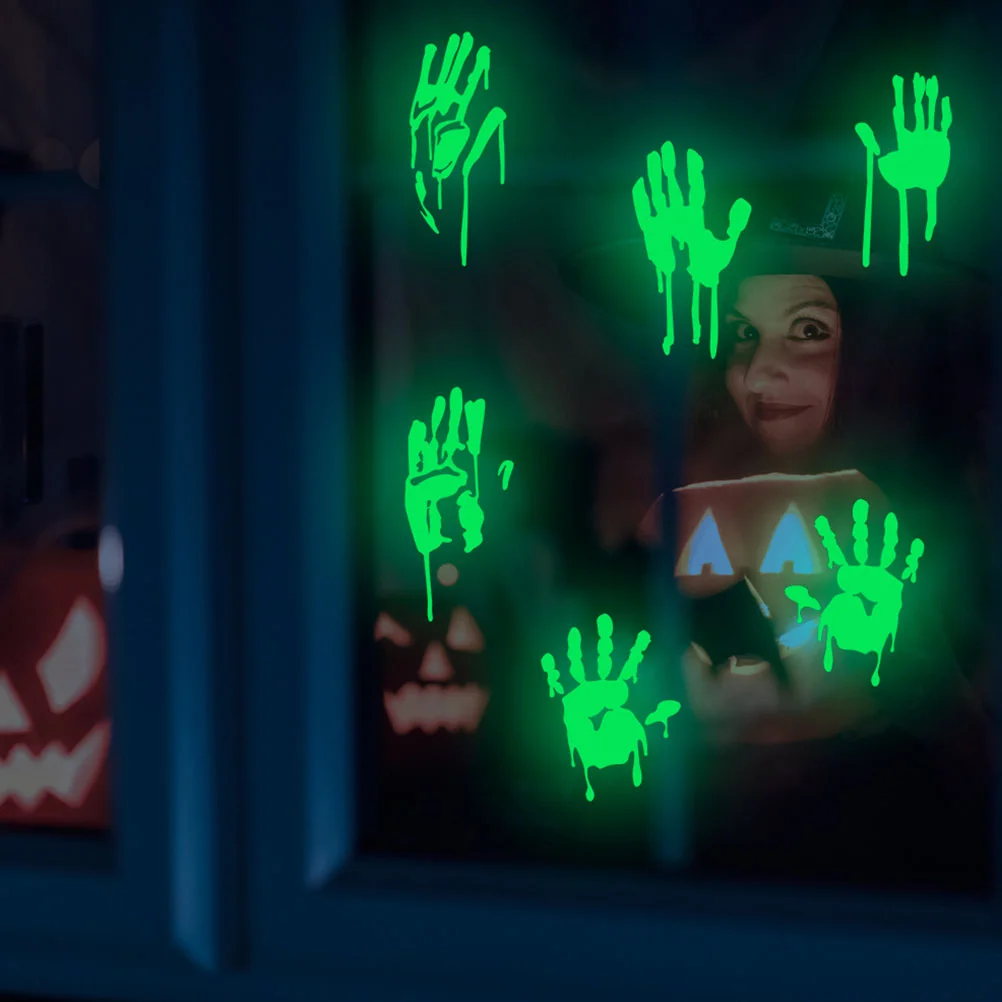 Флуоресцентные наклейки кровавое окно настенная декоративная игрушка Хэллоуин