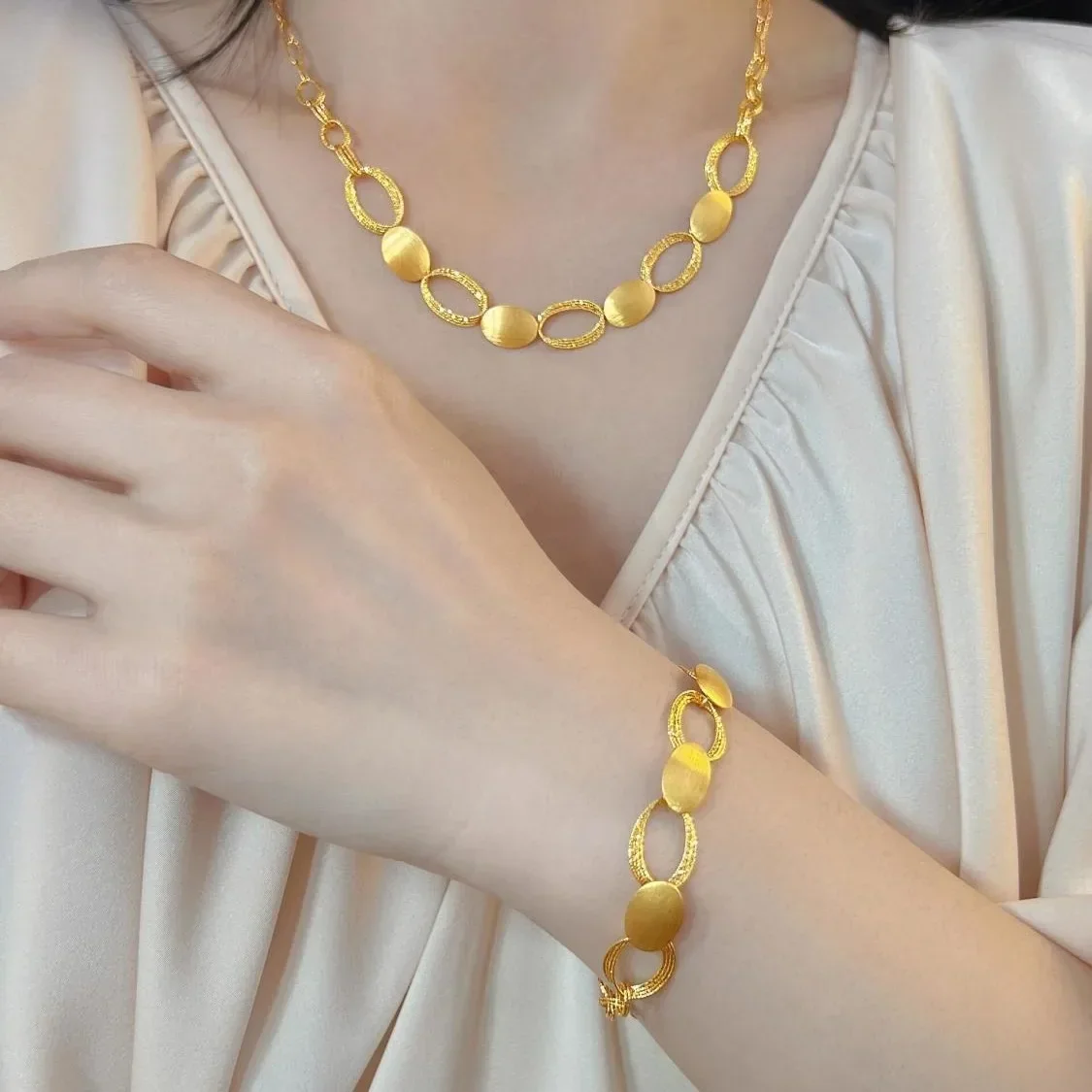 Ожерелье из стерлингового серебра 9999 24 карата