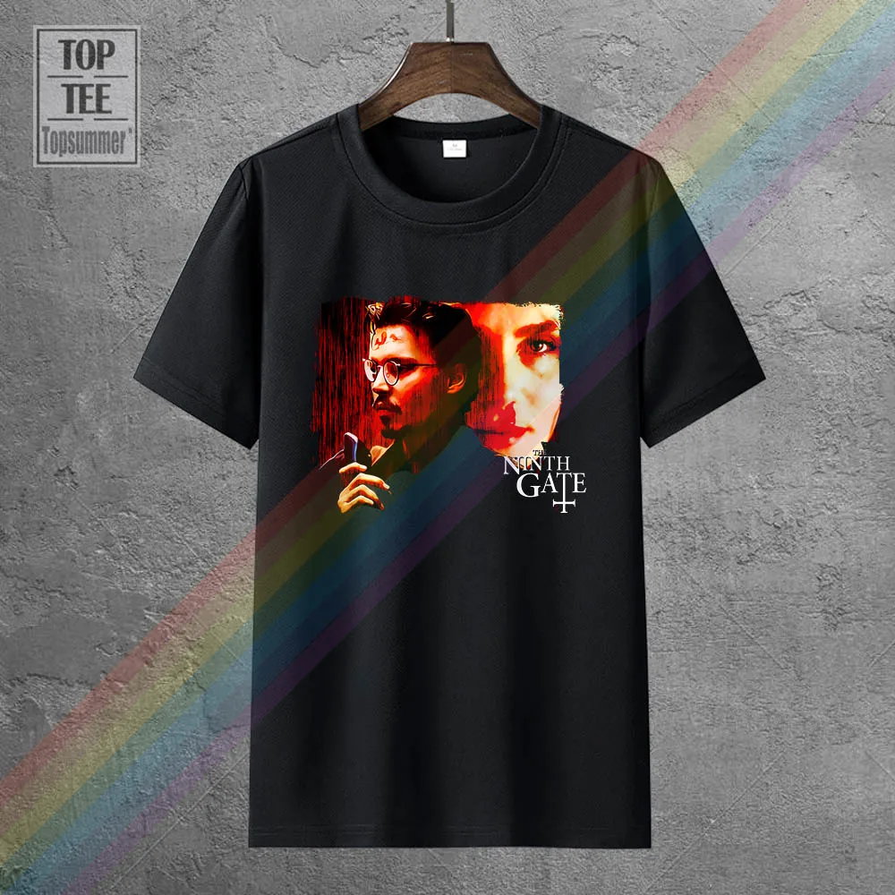 

Футболки с изображением девятых ворот, футболка с ужасным черепом, ретро графическая одежда, футболка с круглым вырезом, Готическая забавна...