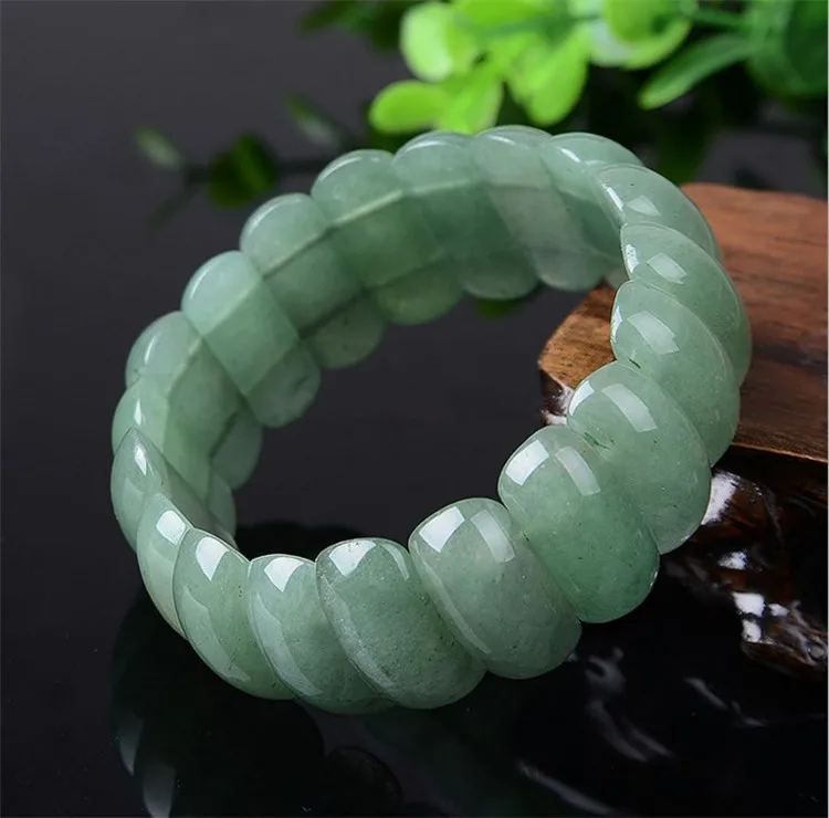 

Natural Dong Ling Jade Green Hand Row Health Care Gemstone Bracelet Bangle Unisex Jewelry Fashion Accessories