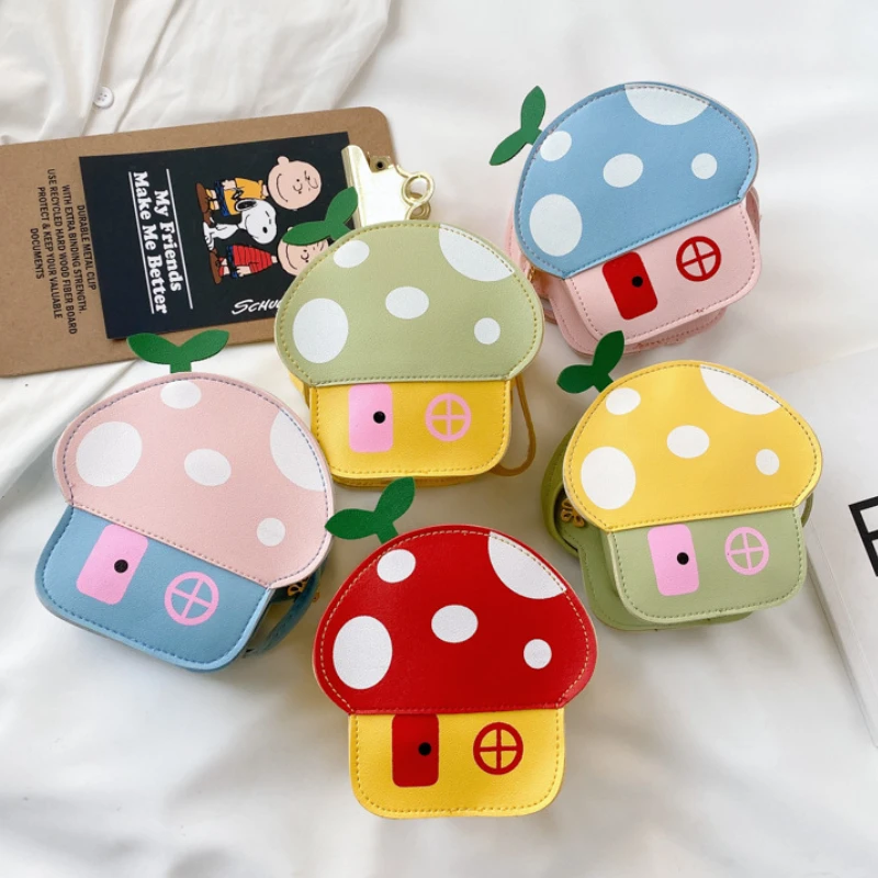 

Children Mini Cute Mushroom Bags 2022 New Fashion Girls Small Messenger Bag Baby Princess Wallet