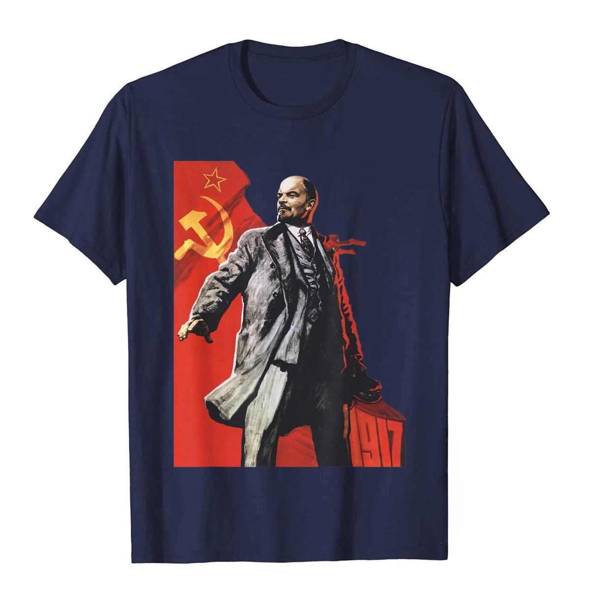 Мужская Винтажная Футболка Lenin Forever забавная хлопковая с принтом Советского