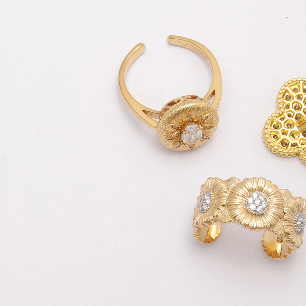 Кольцо из стерлингового серебра 925 пробы VC&ampA Two 4 Clover Full Star с цирконом ювелирные