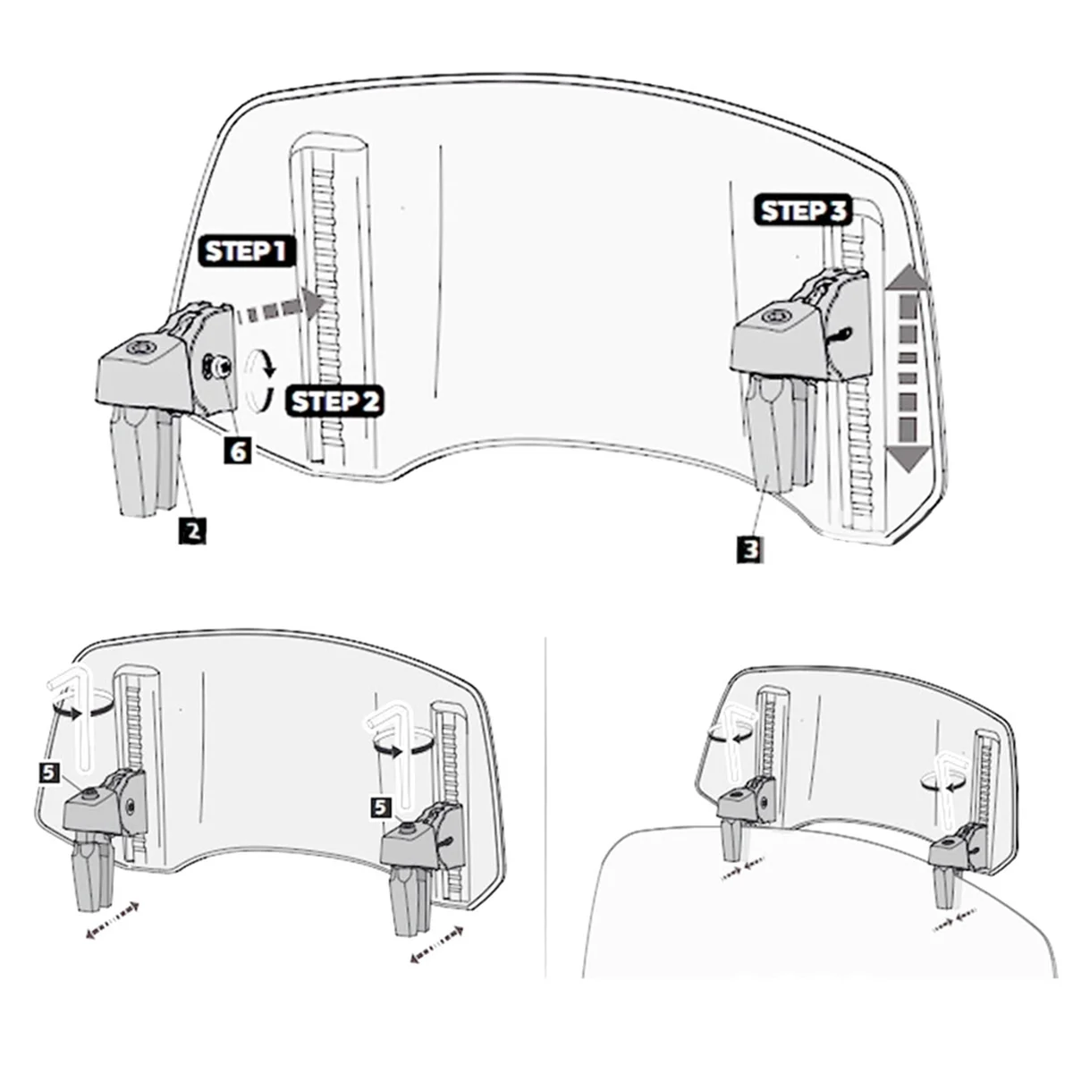Регулируемый спойлер для лобового стекла мотоцикла серый отражатель BMW KAWASAKI YAMAHA