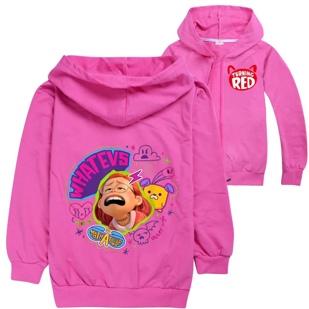 

Cartoon Red Meilin Fox Costume Kids Red Panda Hoodie Children Clothing Girls Hoody Jacket Zipper Outwear&coats Baby Boys Jackets