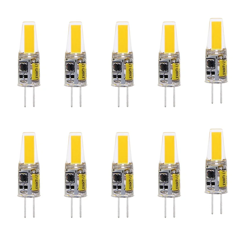 Фото Светодиодные лампы G4, 10 шт., мини-светодиодная лампа G4 COB, 3 Вт, лампа-свеча, замена галогенной лампы 30 Вт 40 Вт для люстры, прожектора переменного тока, 12 В постоянного тока, теплый белый №4