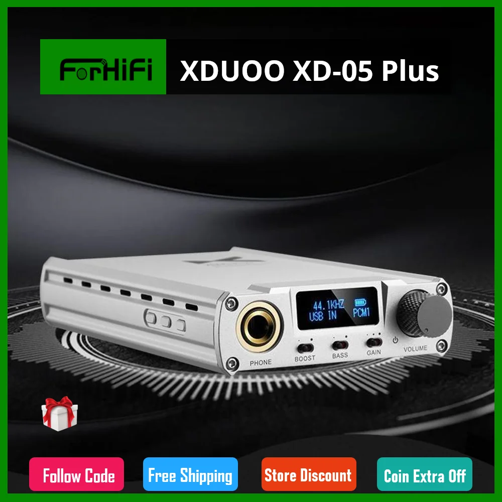 

XDUOO XD-05 Plus XD05 Portable DAC & AMP XMOS XU208 & AK4493EO Chips Headphone Amplifier 1000mW Output Power 32bit/384kHZ DSD256