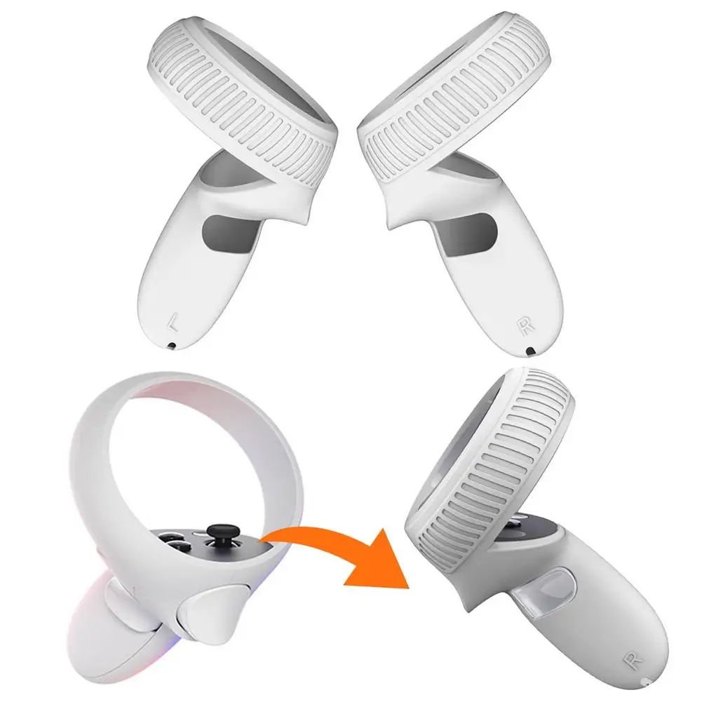 Защитный чехол для Oculus Quest 2 VR Touch Controller нескользящий Силиконовый с ручкой Meta