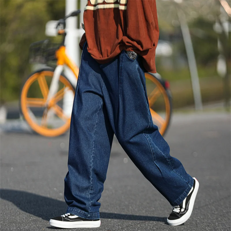 DEEPTOWN Vintage Wide Leg Jeans Men Baggy Oversize Denim Pants Male Loose Casual Trousers Retro Streetwear Hip Hop Fashion
