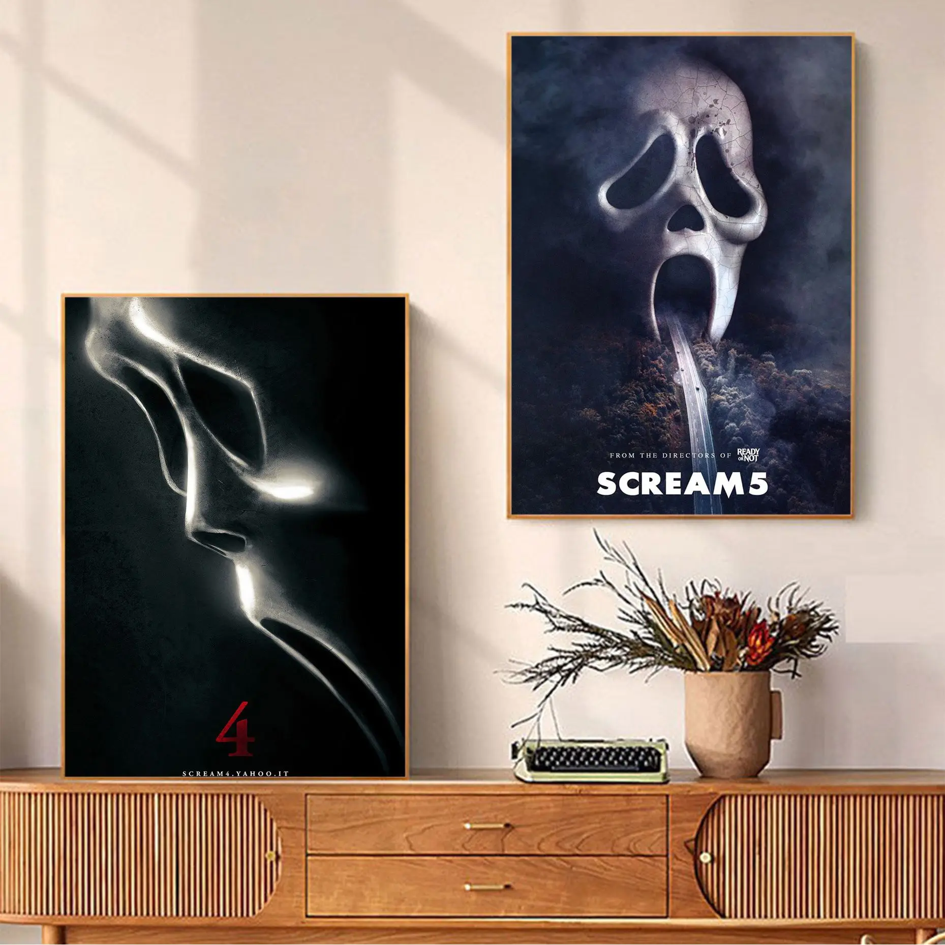 

Scream Anime Posters Sticky Waterproof Paper Sticker Coffee House Bar Wall Decor