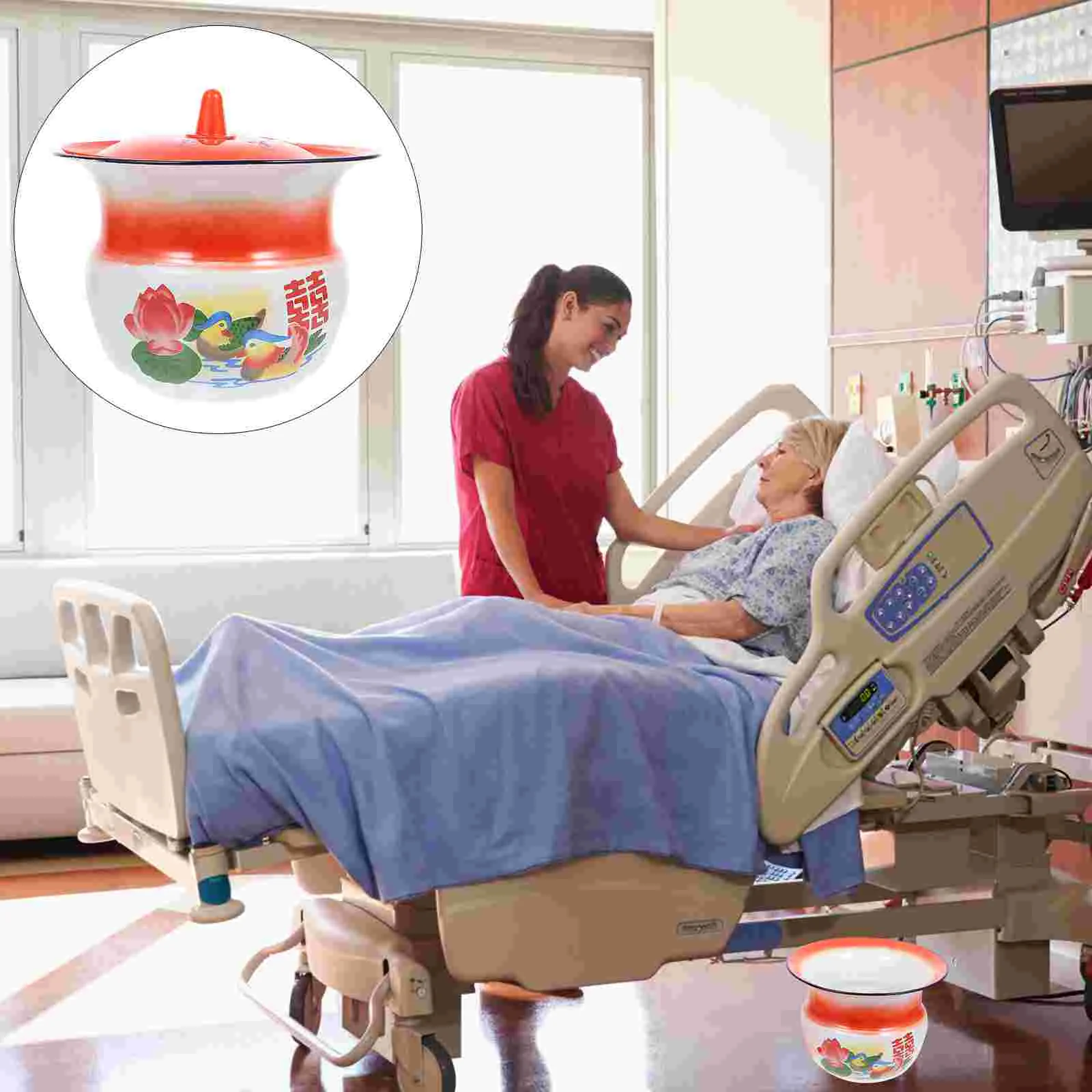 

Pot Chamber Urinal Urine Lid Vintage Spittoon Potty Bed Pan Pee Bottle Toilet Portable Kids Child Pots Retro Iron Bucket Unisex