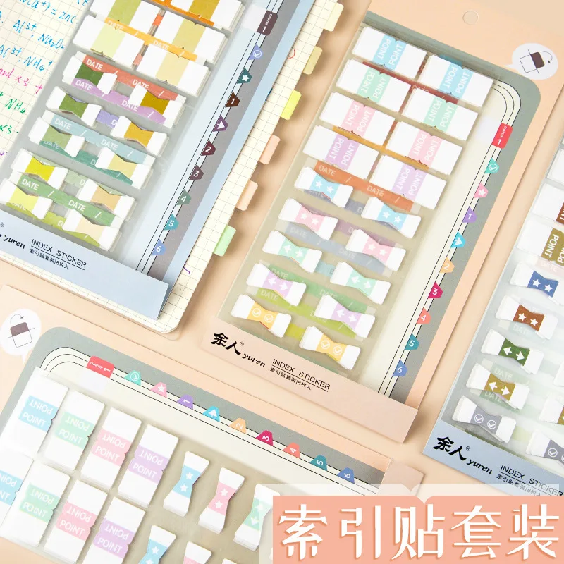 

8sheets Morandi Color Index Stickers Categorized Label Tag Marker Paper Diary Agenda Planner Writable Sticker Cute Stationery