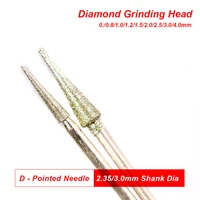 10pcs diamond grinding head mounted point bit burr polishing abrasive tools for stone jade peeling carving 0 6 4mm d type needle
