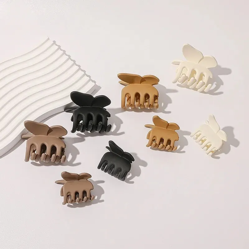 Зажим для волос с изображением бабочки белый матовый зажим задней поверхностью