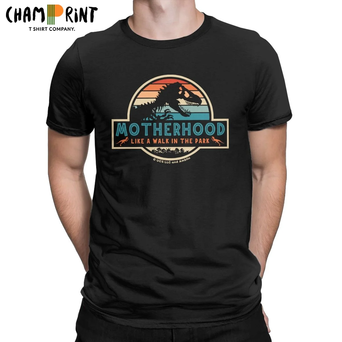 

Cartoon Dinosaur Men T Shirts Jurassic Offline Park Leisure Tee Shirt Short Sleeve Round Neck T-Shirts Cotton Plus Size Clothing
