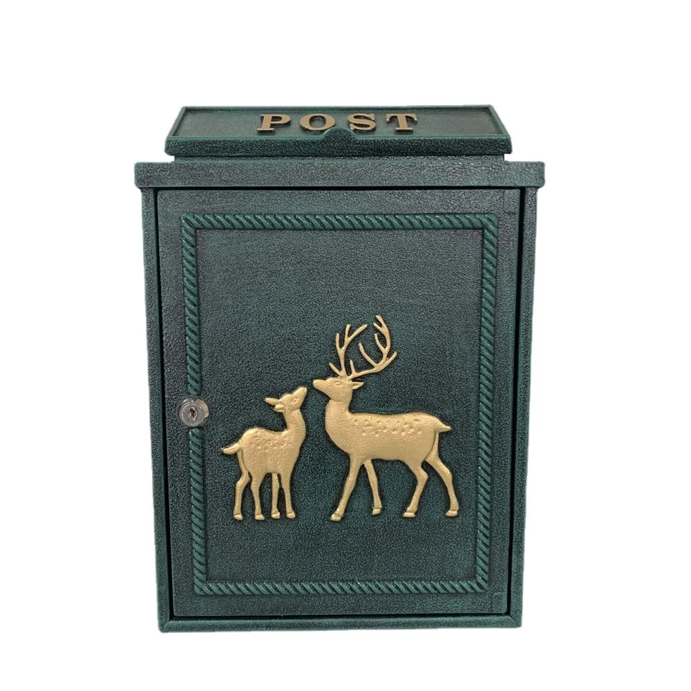 Vintage garden decor mailbox cast aluminum deer sculpture letter box for sale
