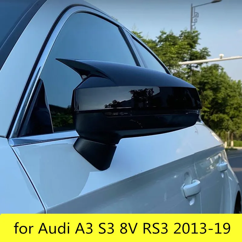 

Black Side Mirror Cap Covers for Audi A3 S3 8V RS3 2013 2014 2015 2016 2018 2017 2019 Replace (Glossy Pearl Black)