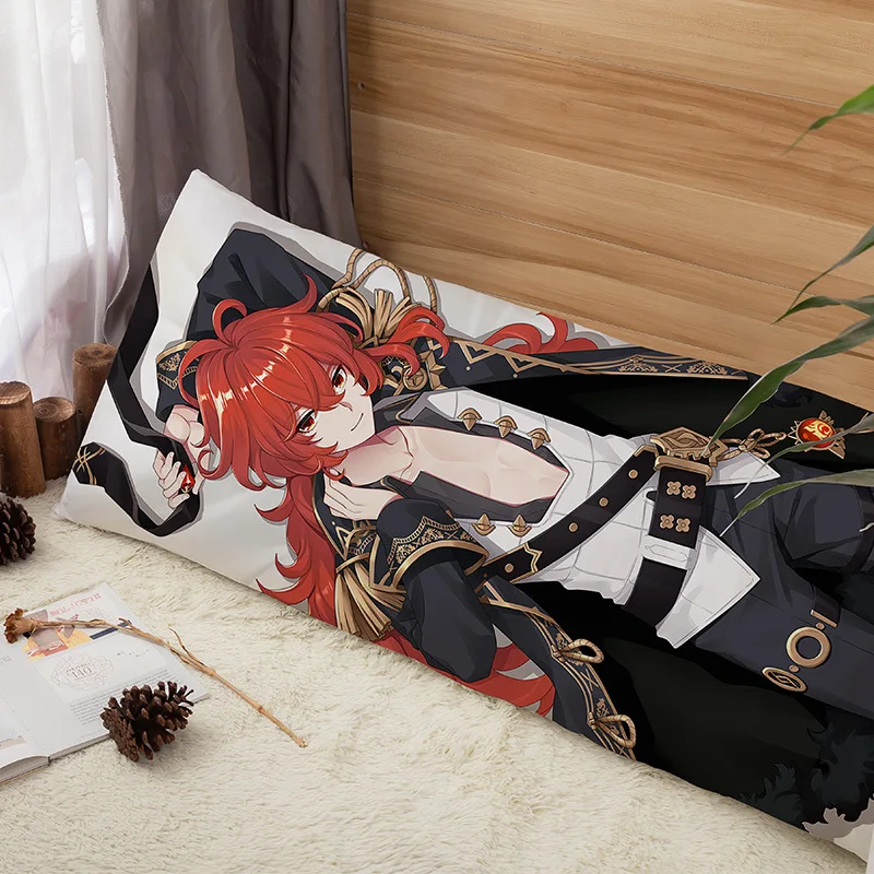 Наволочка Genshin Impact Dakimakura Diluc Ragnvindr с рисунком аниме обнимающая подушка для тела