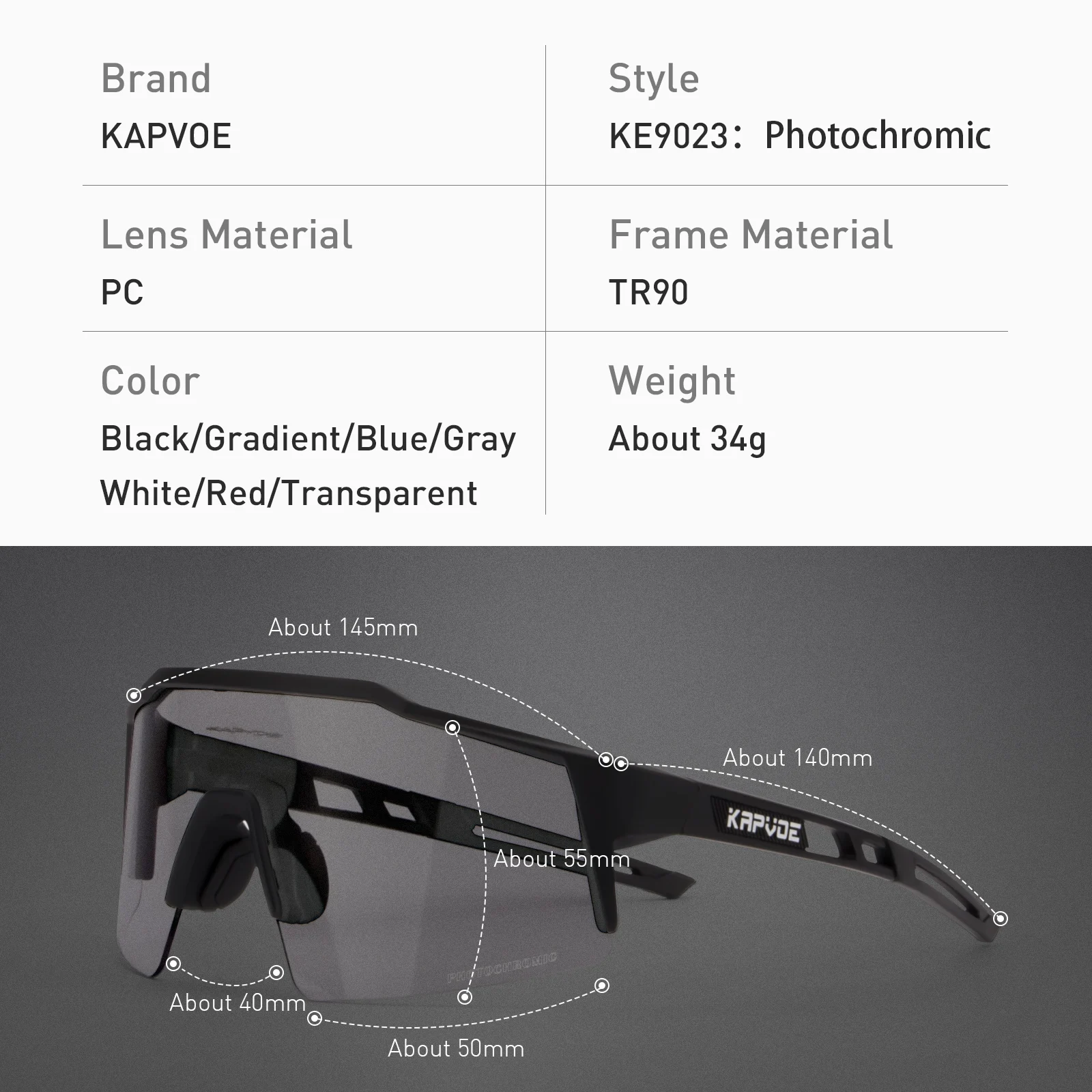 Photochromic Bike Glasses Sports Sunshade Unisex Mountain Road | Cycling Sunglasses