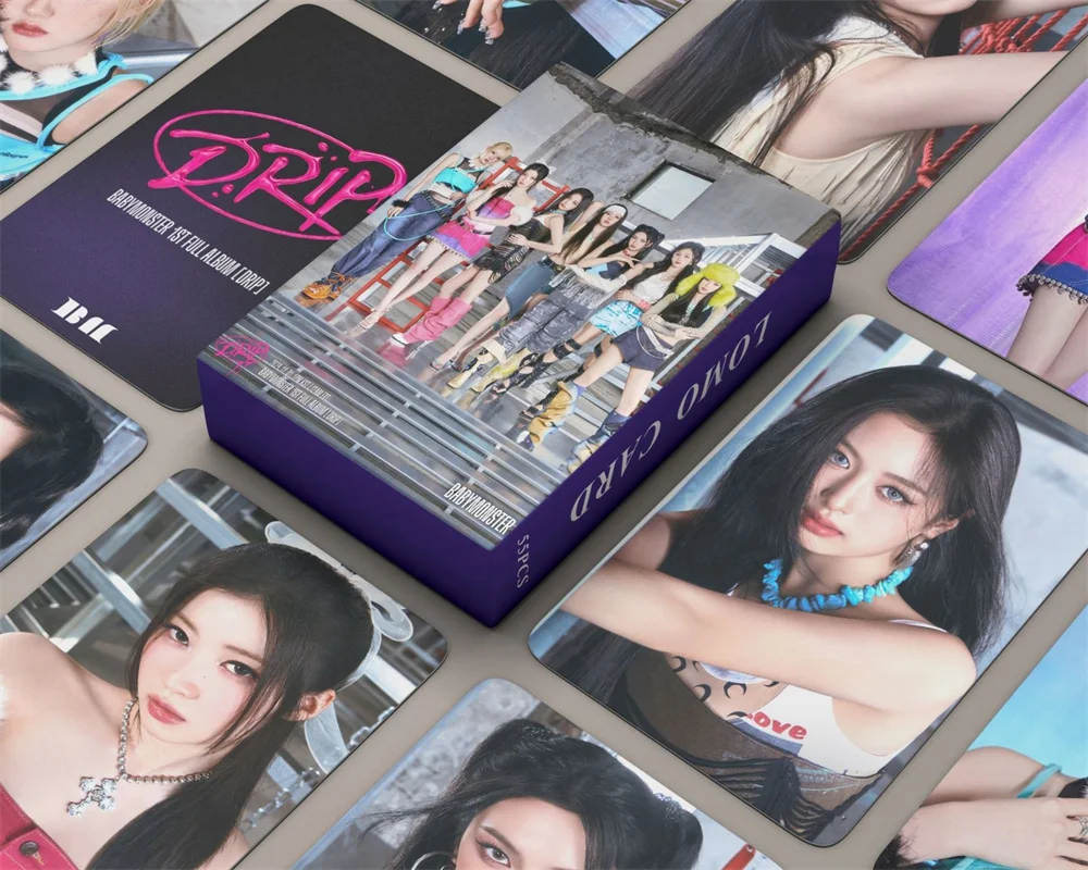 Kpop Babymonster Ломо-карта DRIP Альбом Фотокарты Лазерная версия 55/упак.