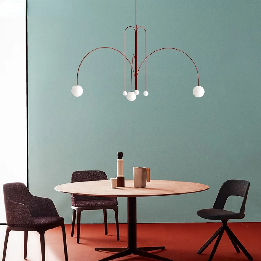 

Nordic Minimalist Designer Line Chandelier Living Room Coffee Shop Hanglamp Loft Decor Luminaire Suspendu Hanging Light Fixture