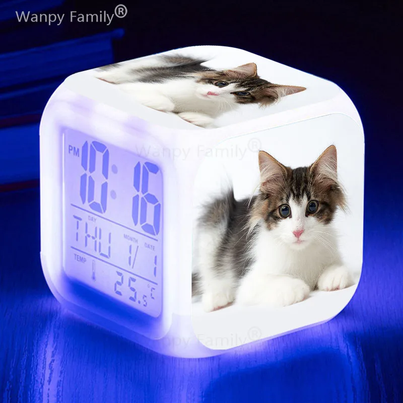 Glowing Led Color Change Digital Alarm Clock Kids Room Night Light Electronic Watches Clock