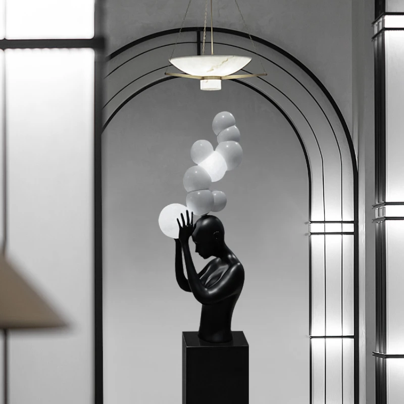 

Sculpture Ball Floor Lamp Hotel Lobby Exhibition Hall Large Abstract Creative Design Sense Soft Decoration