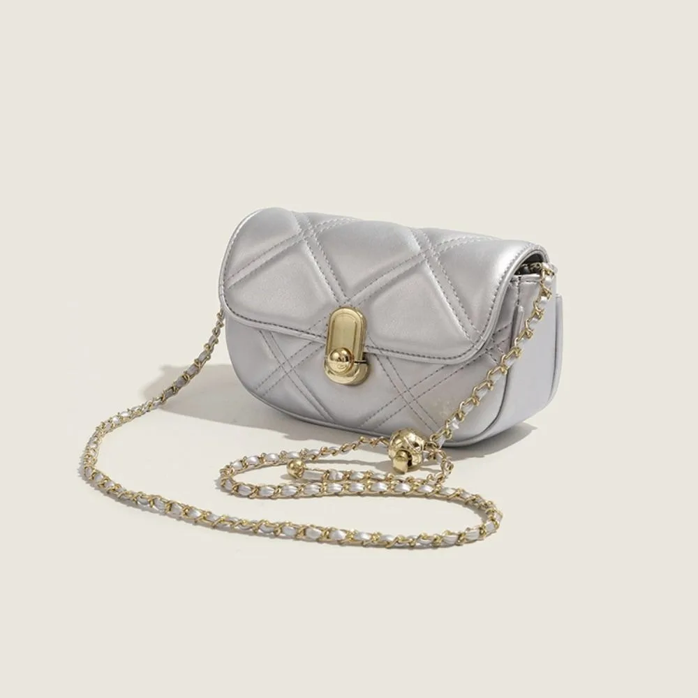 Элегантная Сетчатая Сумка на цепочке серебристая сумка через плечо с